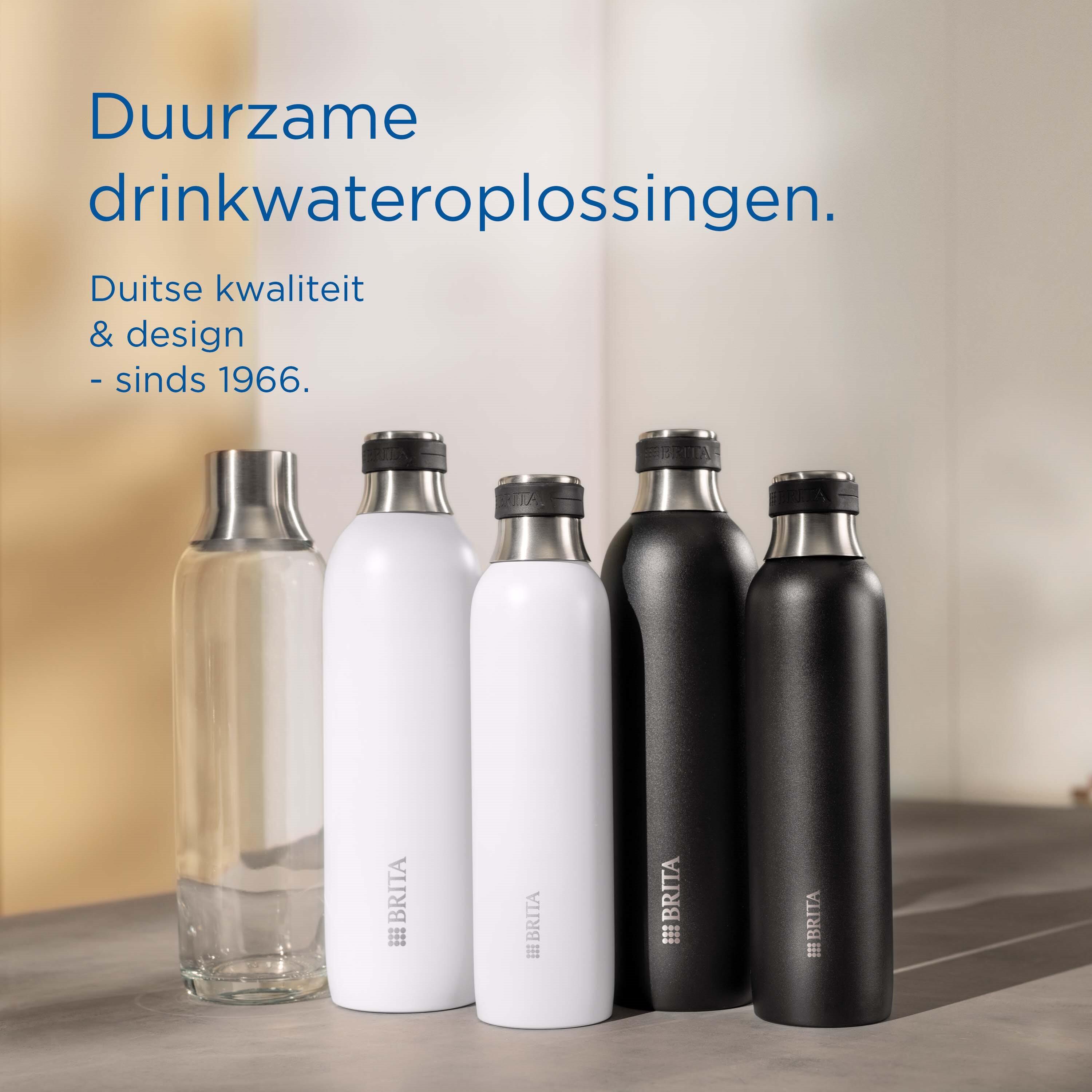 BRITA SodaTRIO Glazen Fles Set van 2 Single Unit 4/6