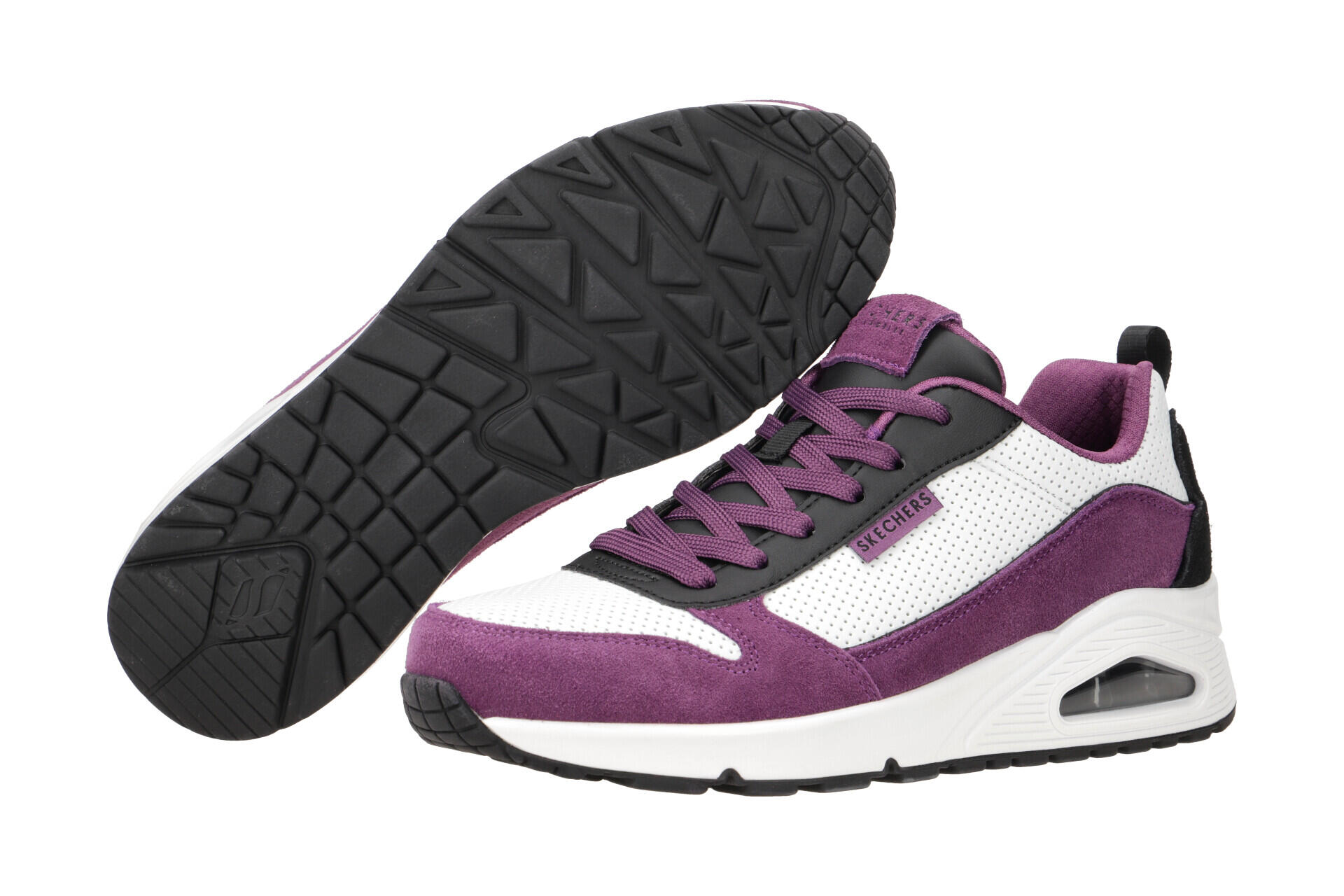 Skechers Uno Schuhe weiß lila Damen Sneakers 177105 3/7