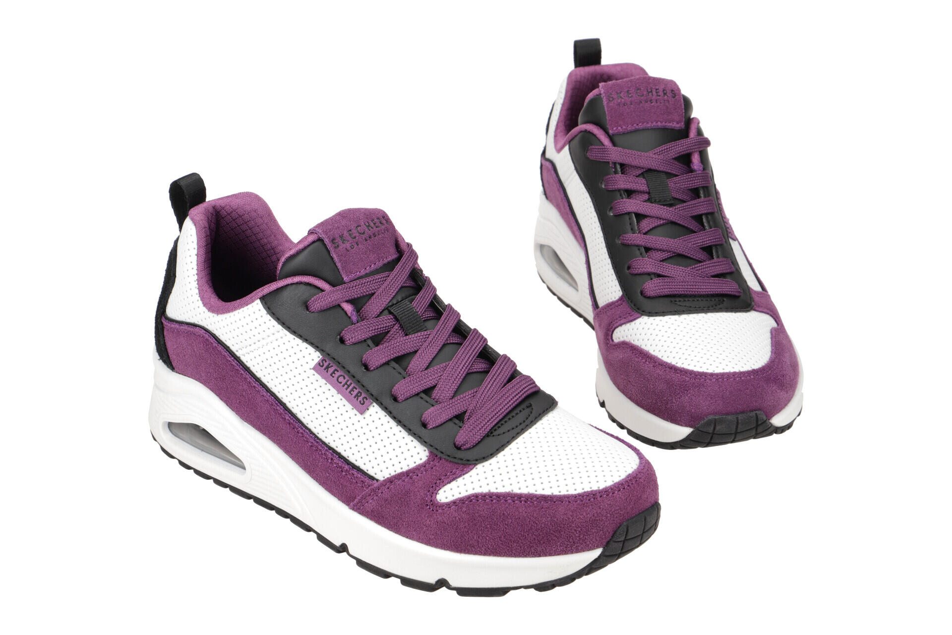 Skechers Uno Schuhe weiß lila Damen Sneakers 177105 2/7