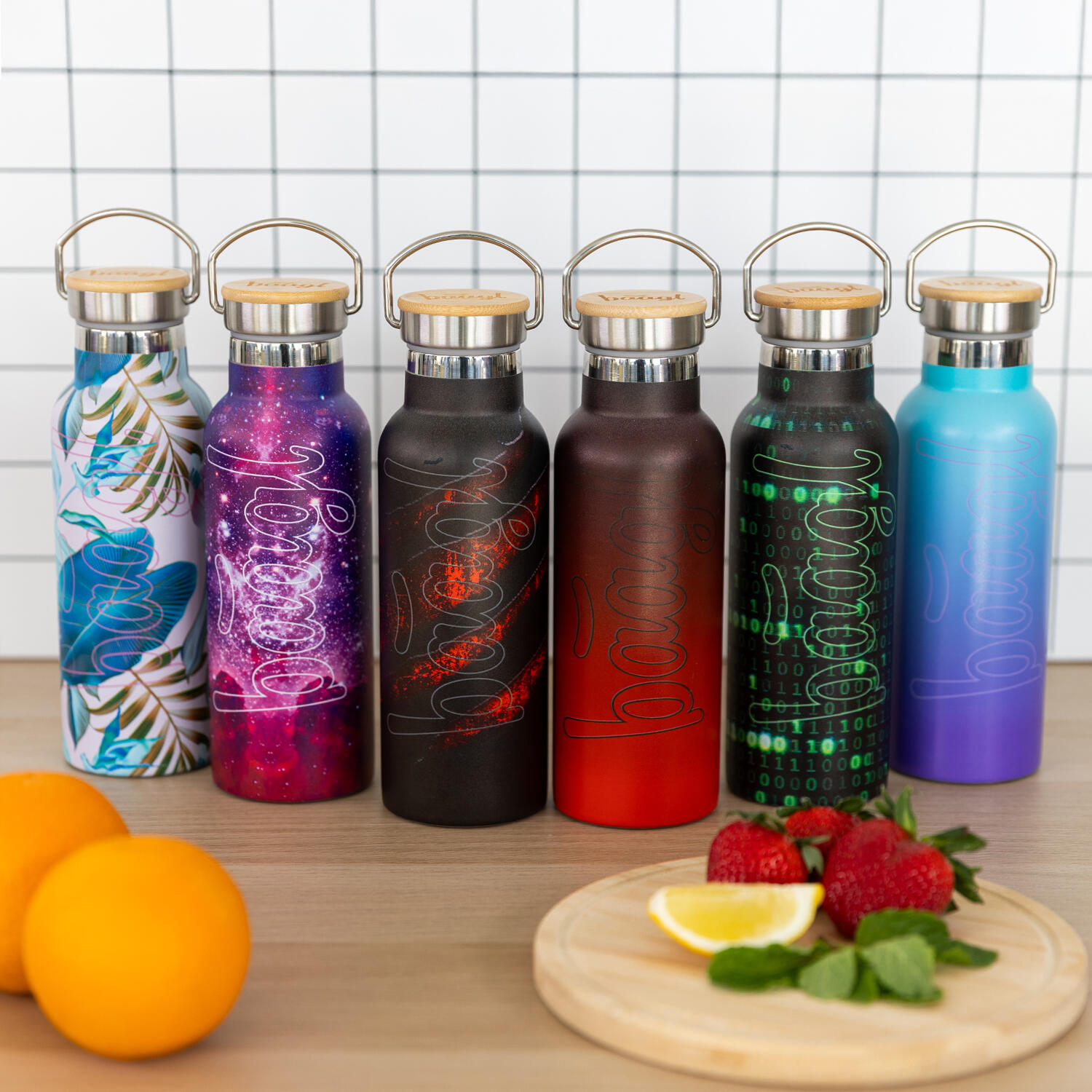 Thermoflasche mit Bambusdeckel Galaxy, 500 ml 6/6