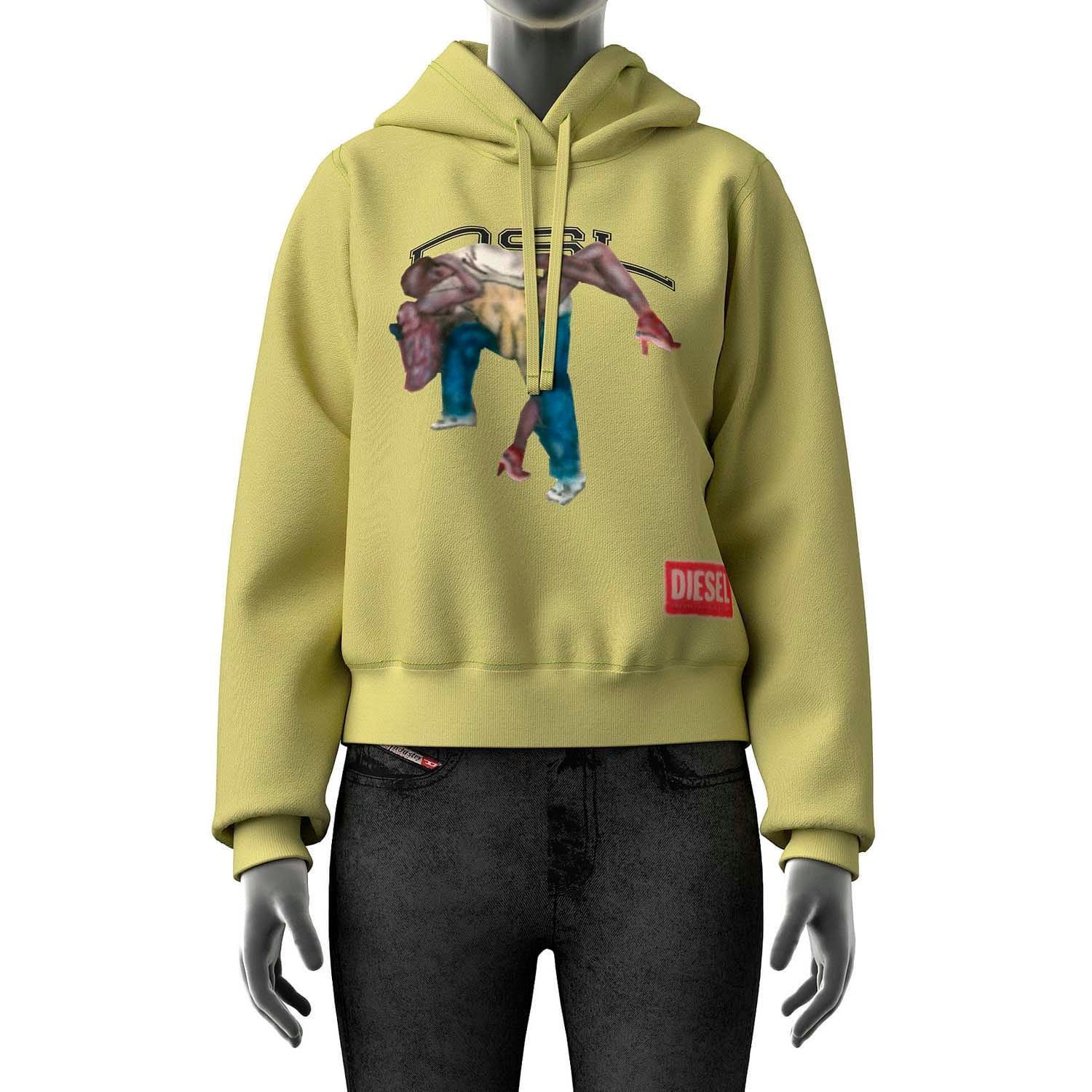 DIESEL Womens/Ladies FReggy Hoodie (Yellow)