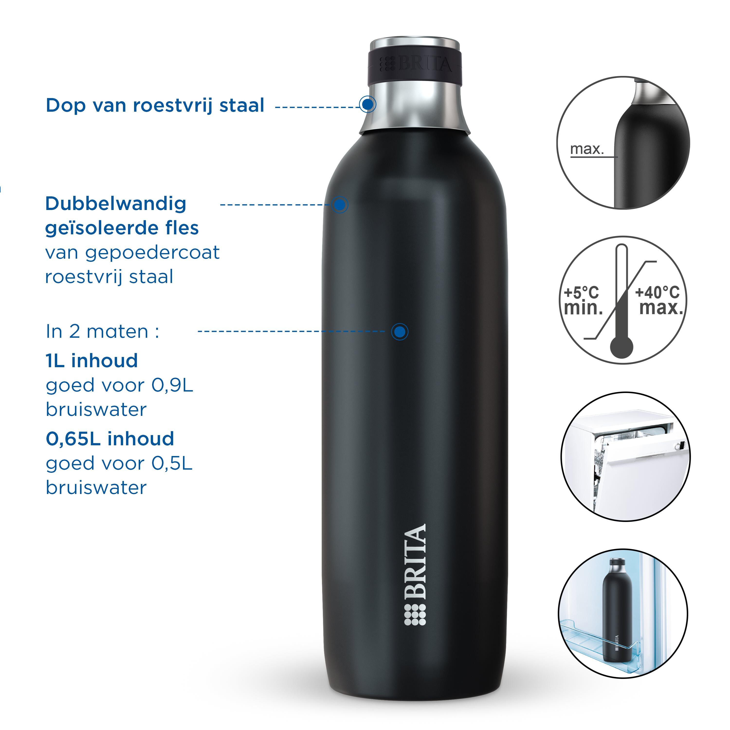 BRITA SodaTRIO RVS Kleine Fles Zwart Single Unit 3/6