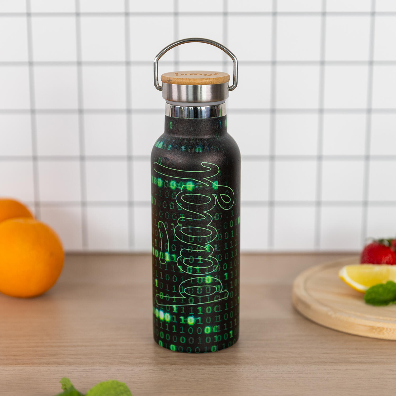 Thermoflasche mit Bambusdeckel Numbers, 500 ml 5/6