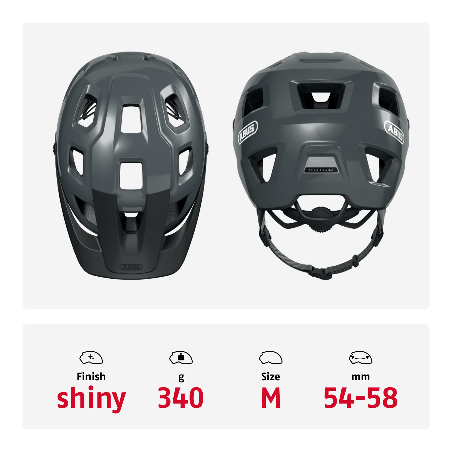 Casque Abus Motrip Off-Road Gris M 54-58 cm 4/7