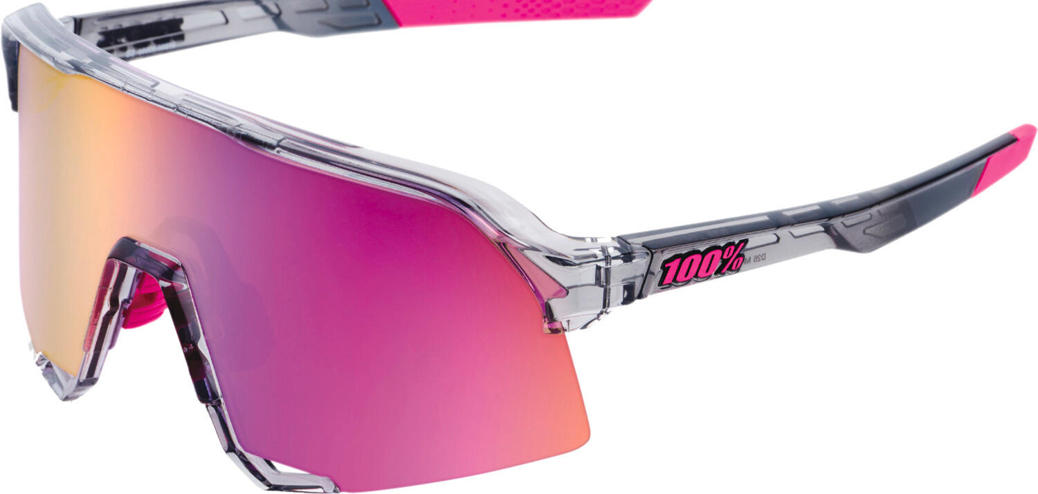 100% Occhiali S3 Polished Translucent Grey - Purple Multilayer Mirror Lens