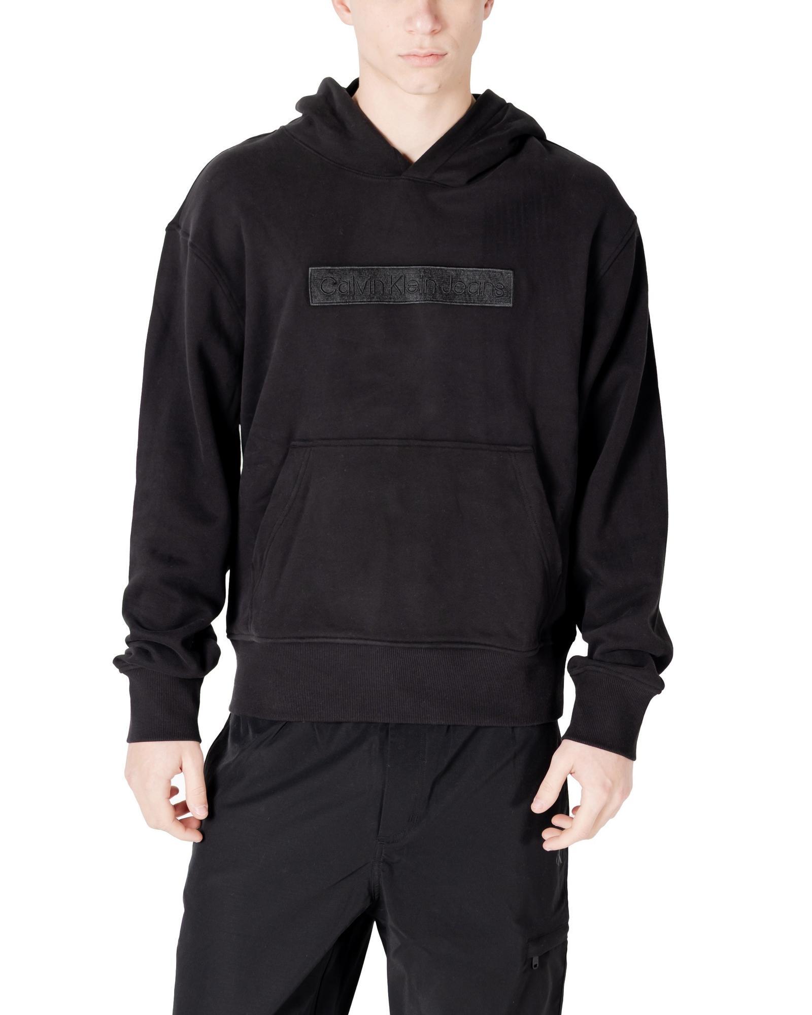 Calvin Klein Jeans Hooded Cotton Sweatshirt with Single Pocket