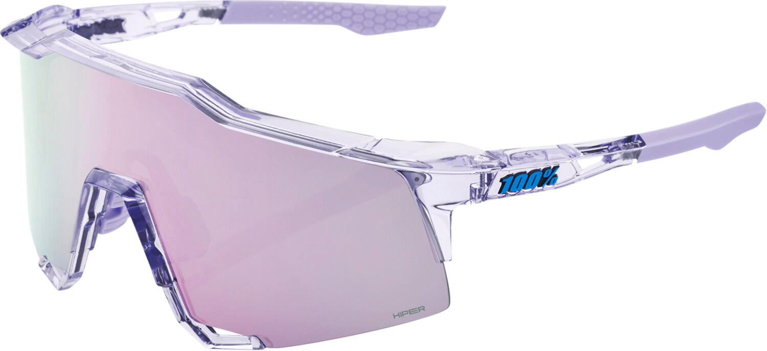 100% Glasses Speedcraft Polished Translucent Lavender-HiPER Lavender Mirror Lens