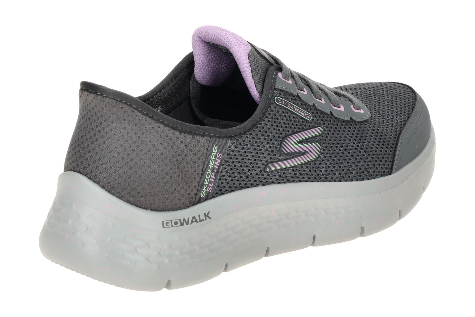 Skechers Go Walk Flex Schuhe grau SLIP-INS wasserdicht 124846 4/7