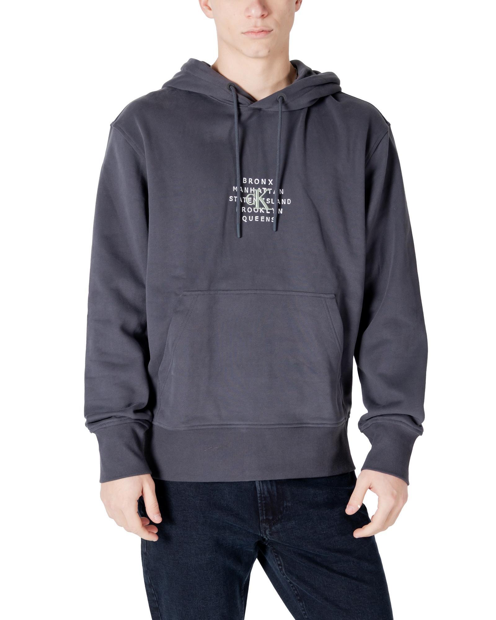 Calvin Klein Jeans Hooded Cotton Sweatshirt with Single Pocket