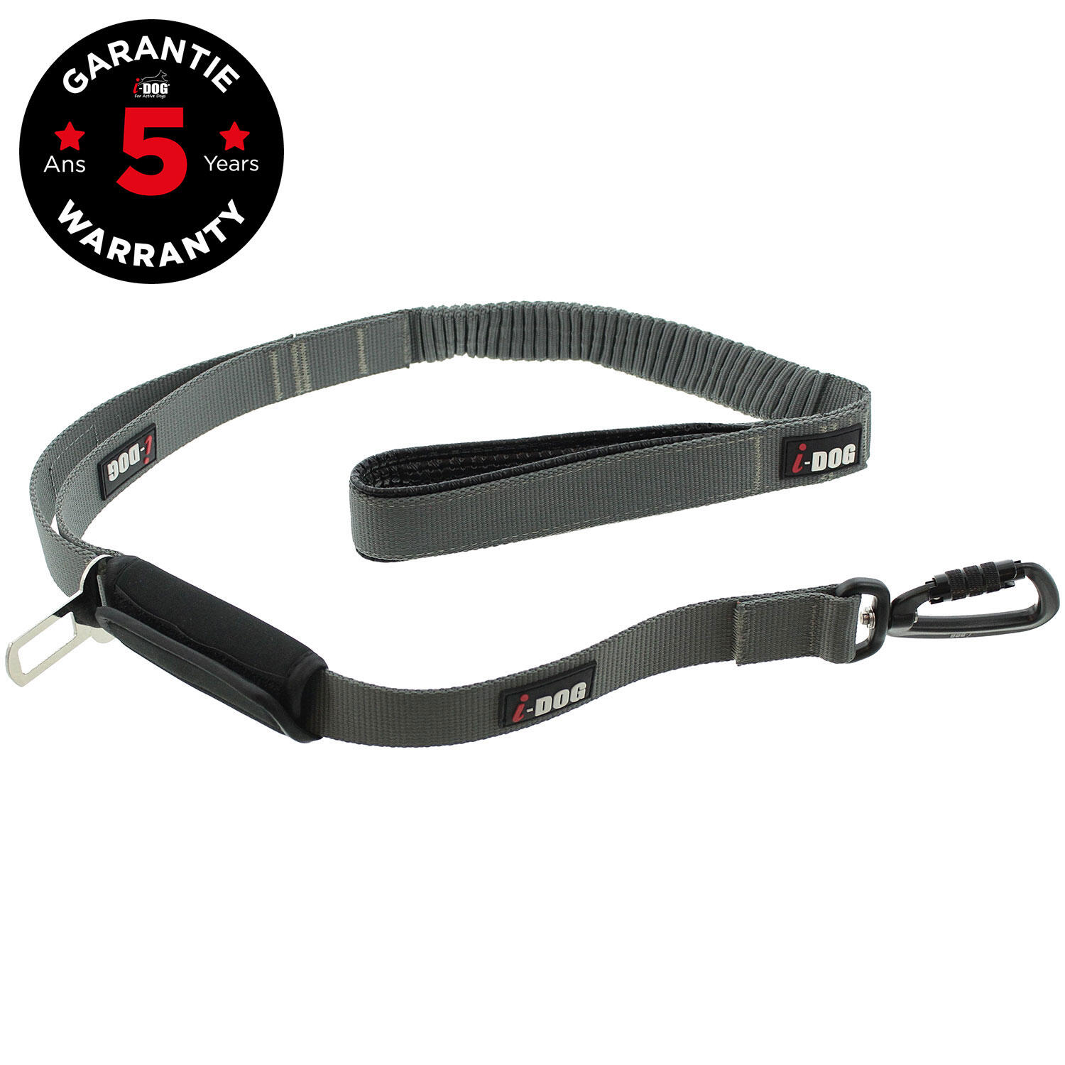 Laisse chien avec boucle auto CONFORT PRO MAX 120cm gris 2/2
