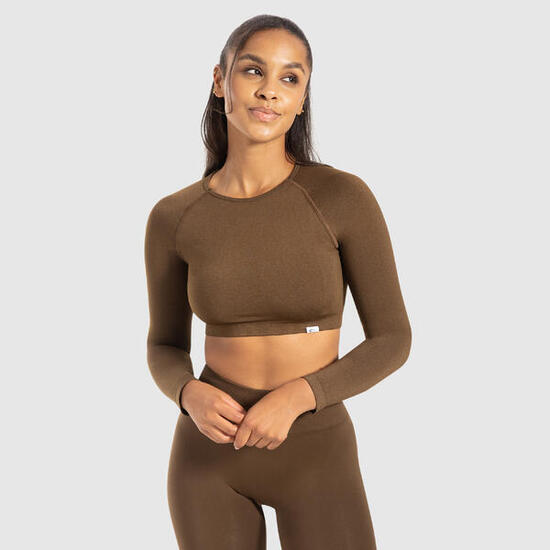 Damen Crop Longsleeve Bethy Braun