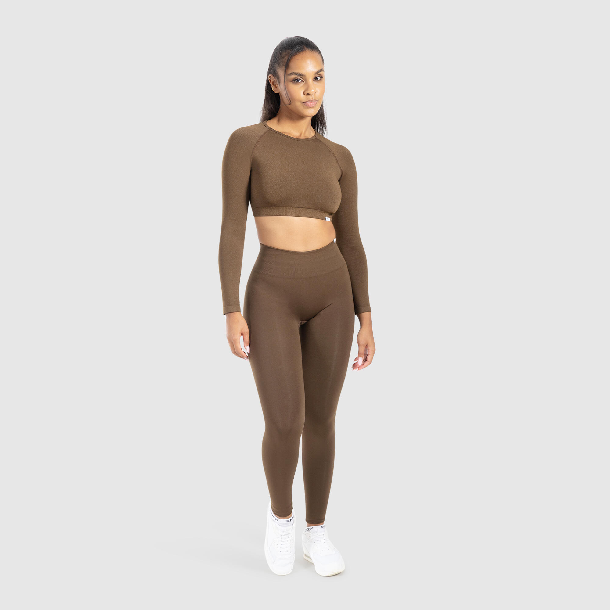 Damen Crop Longsleeve Bethy Braun 3/5