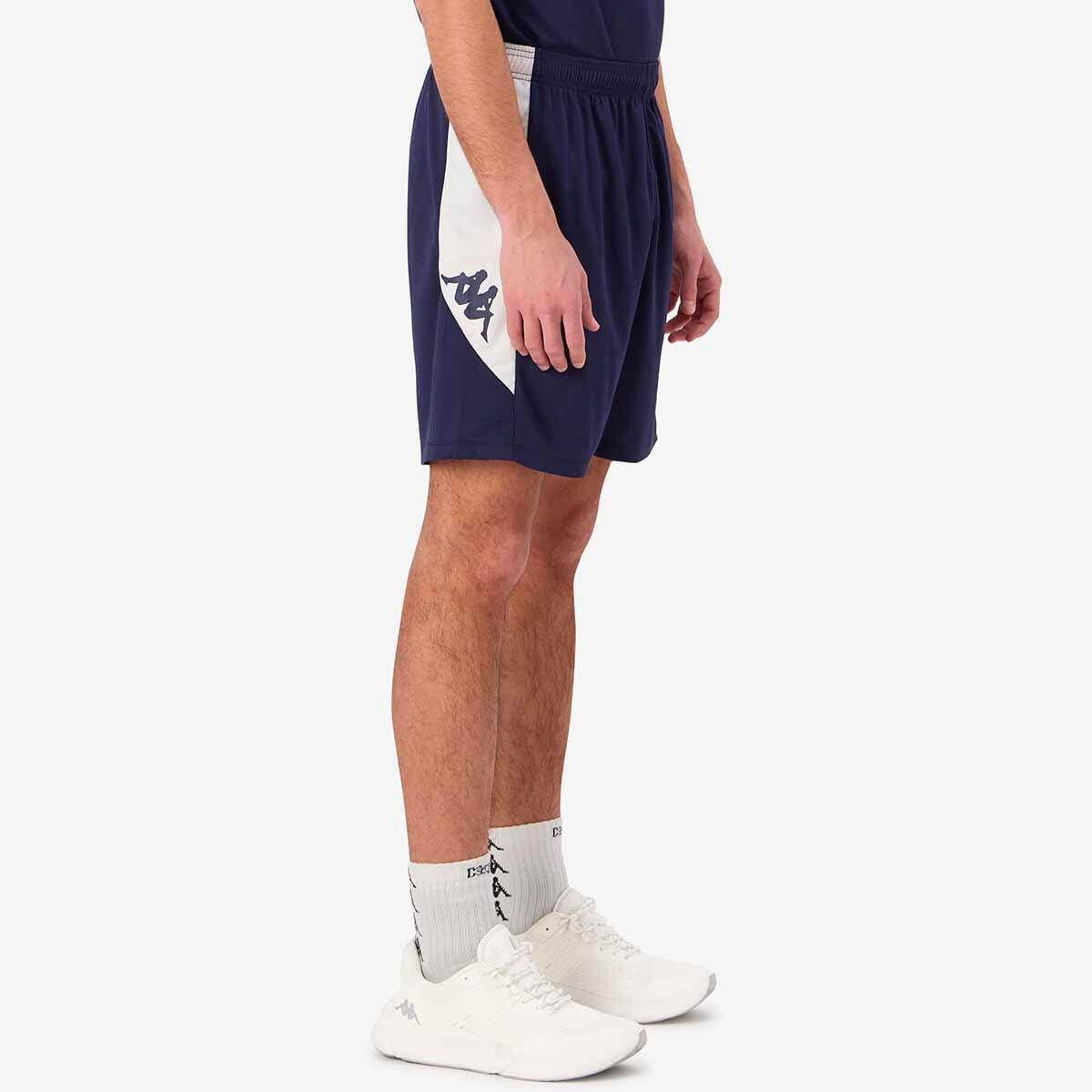 Pantaloni corti da uomo in poliestere riciclato blu da calcio 5/7