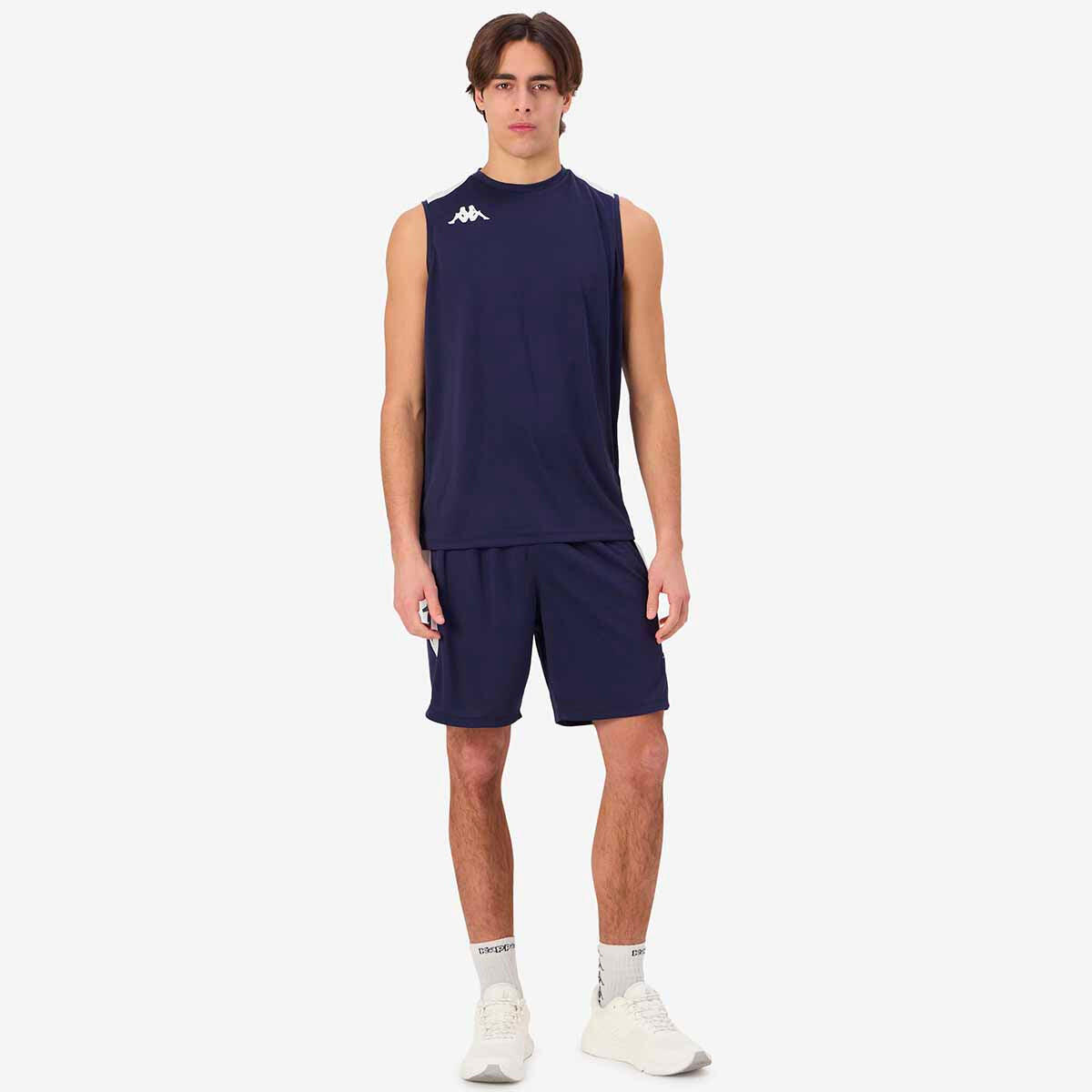 Pantaloni corti da uomo in poliestere riciclato blu da calcio 4/7
