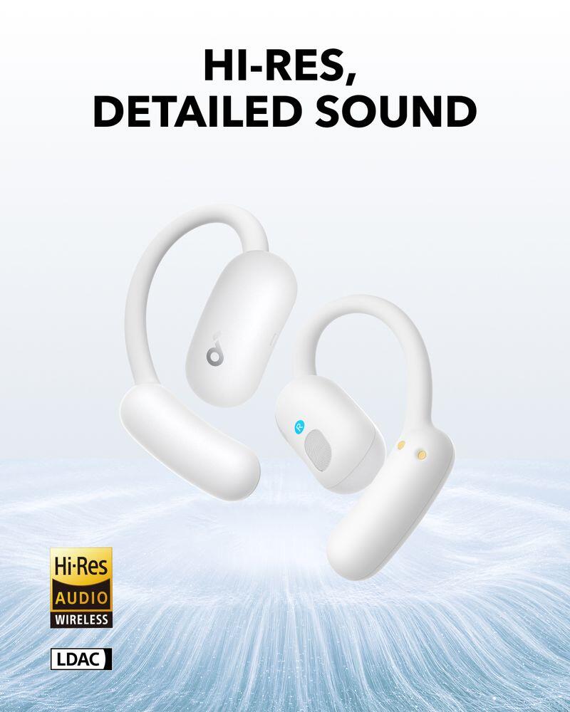 soundcore AeroFit 2 Adjustable Open-Ear Wireless Earbuds, White 3/6