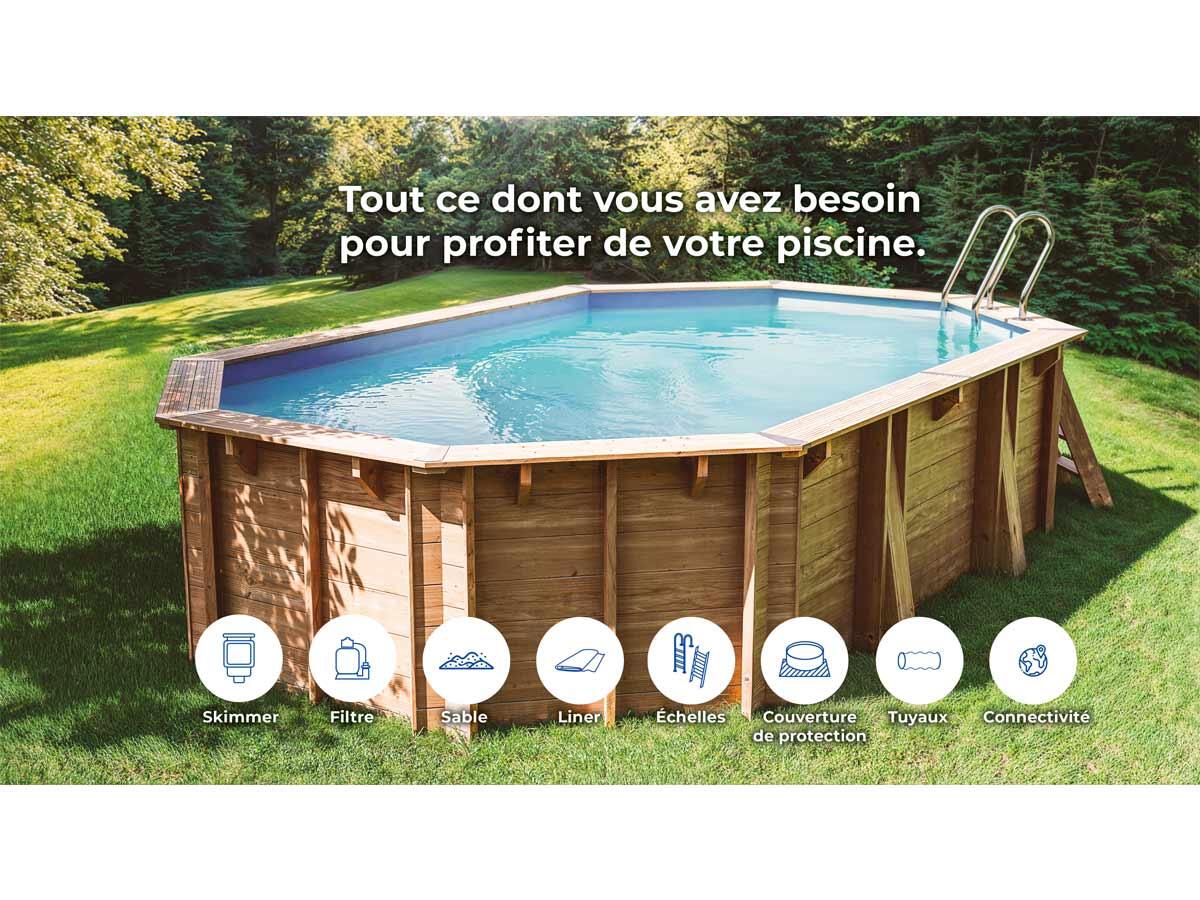 Piscine bois Orange 7,55 x 4,56 x 1,46 m 4/5