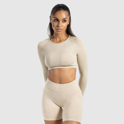Damen Crop Longsleeve Bethy Khaki