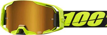 100% Goggle ARmatic Neon Yellow - Mirror True Gold Lens