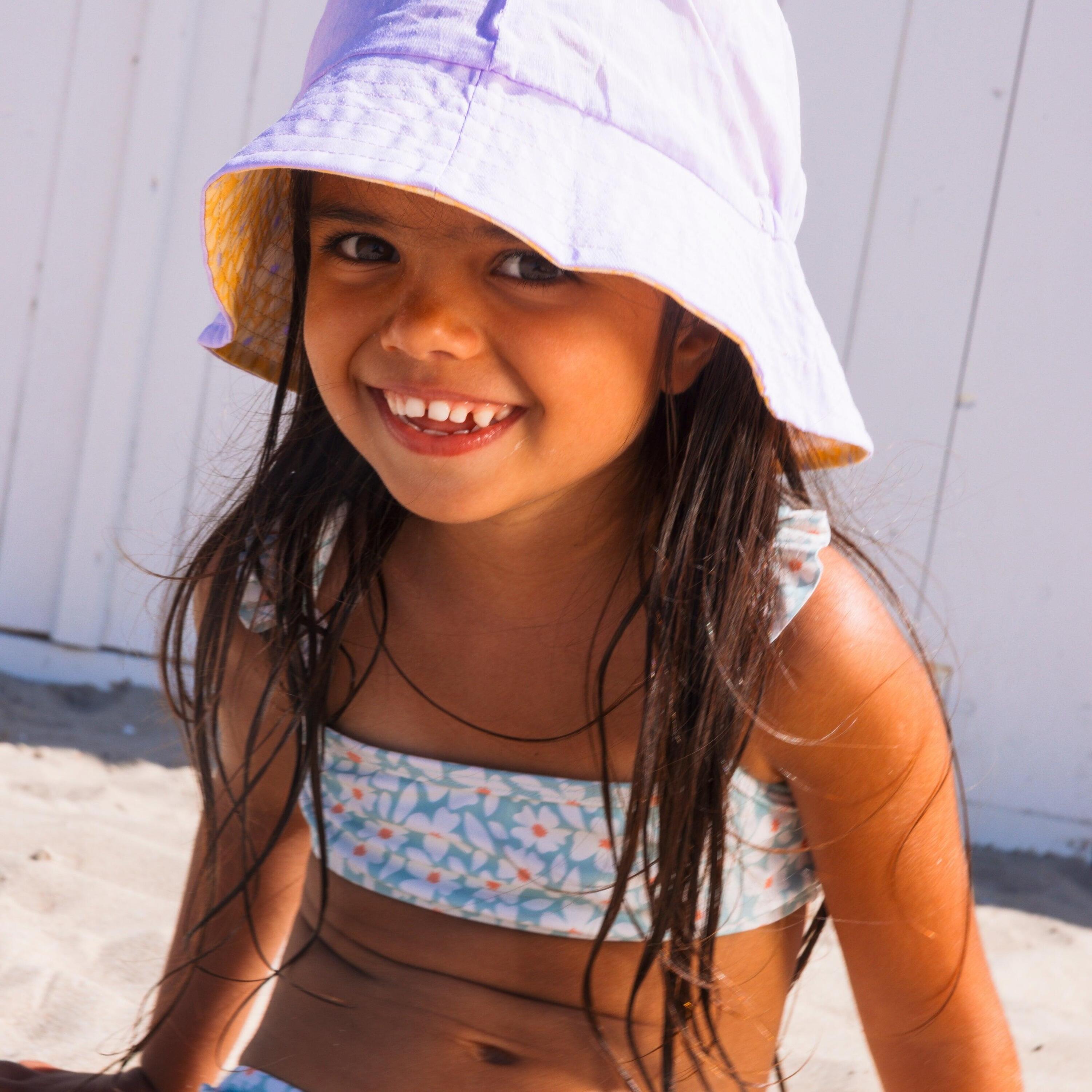 Swim Essentials | Sombrero reversible UV verde con estampado floral 5/5