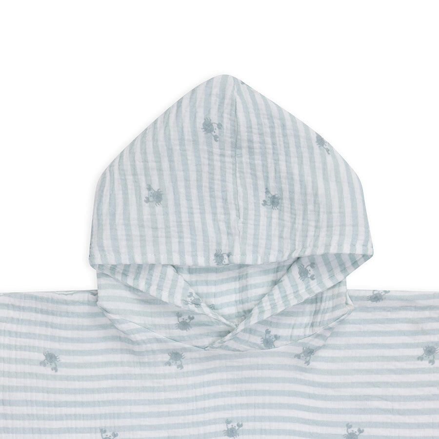 Swim Essentials | Accappatoio Granchi poncho idrofilo verde/bianco 52 x 52 cm 2/3