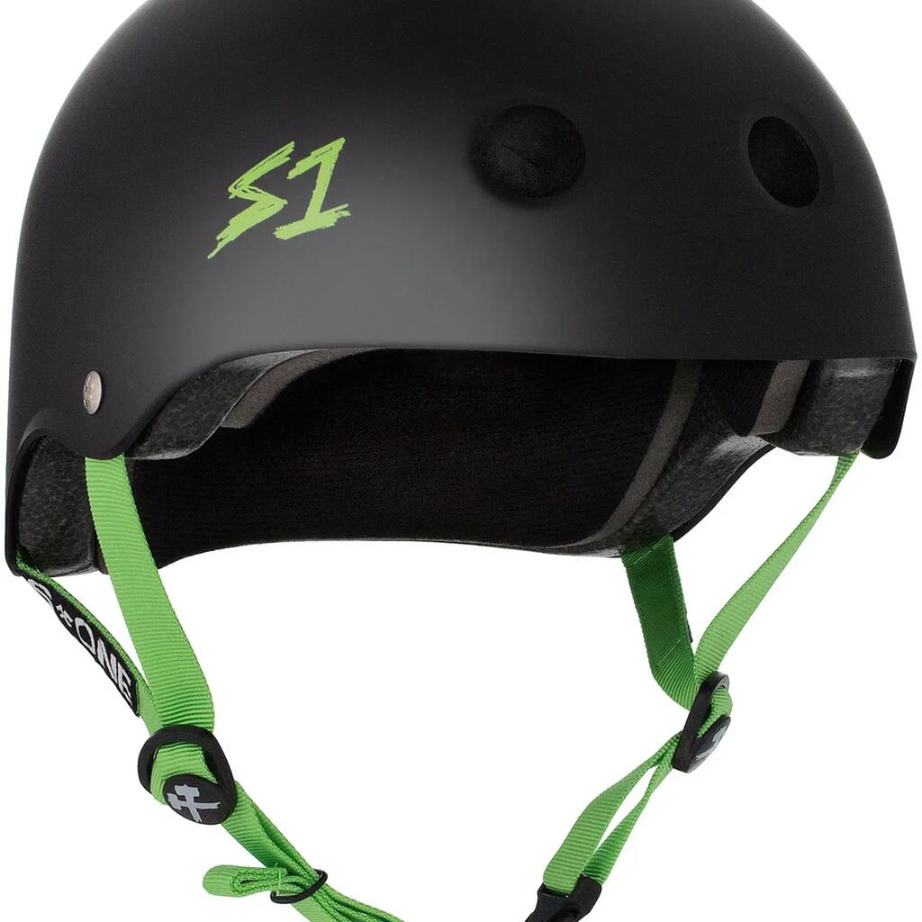 Lifer Black Matte Bright Green Straps L S ONE Protection