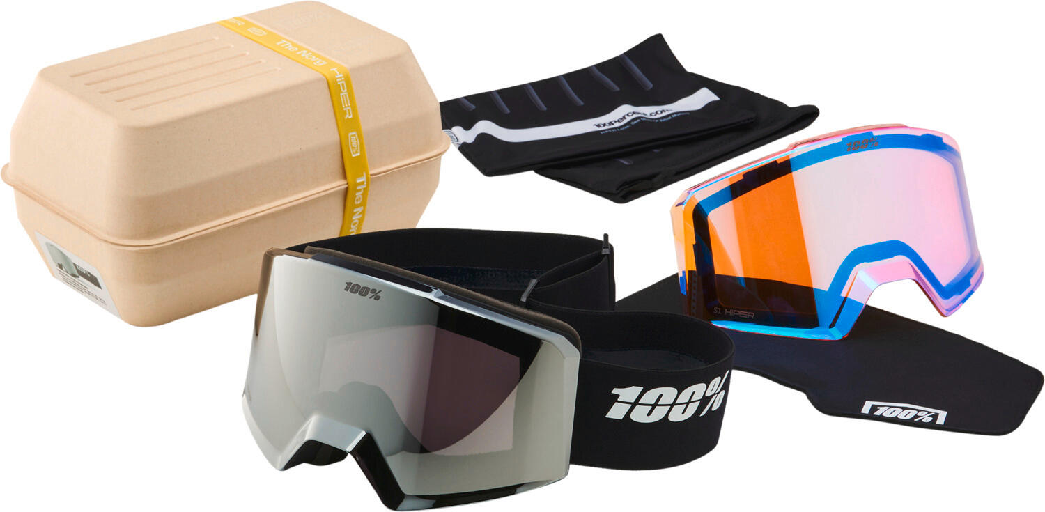 NORG HiPER Goggle White/Green - Mirror Green Lens 4/4