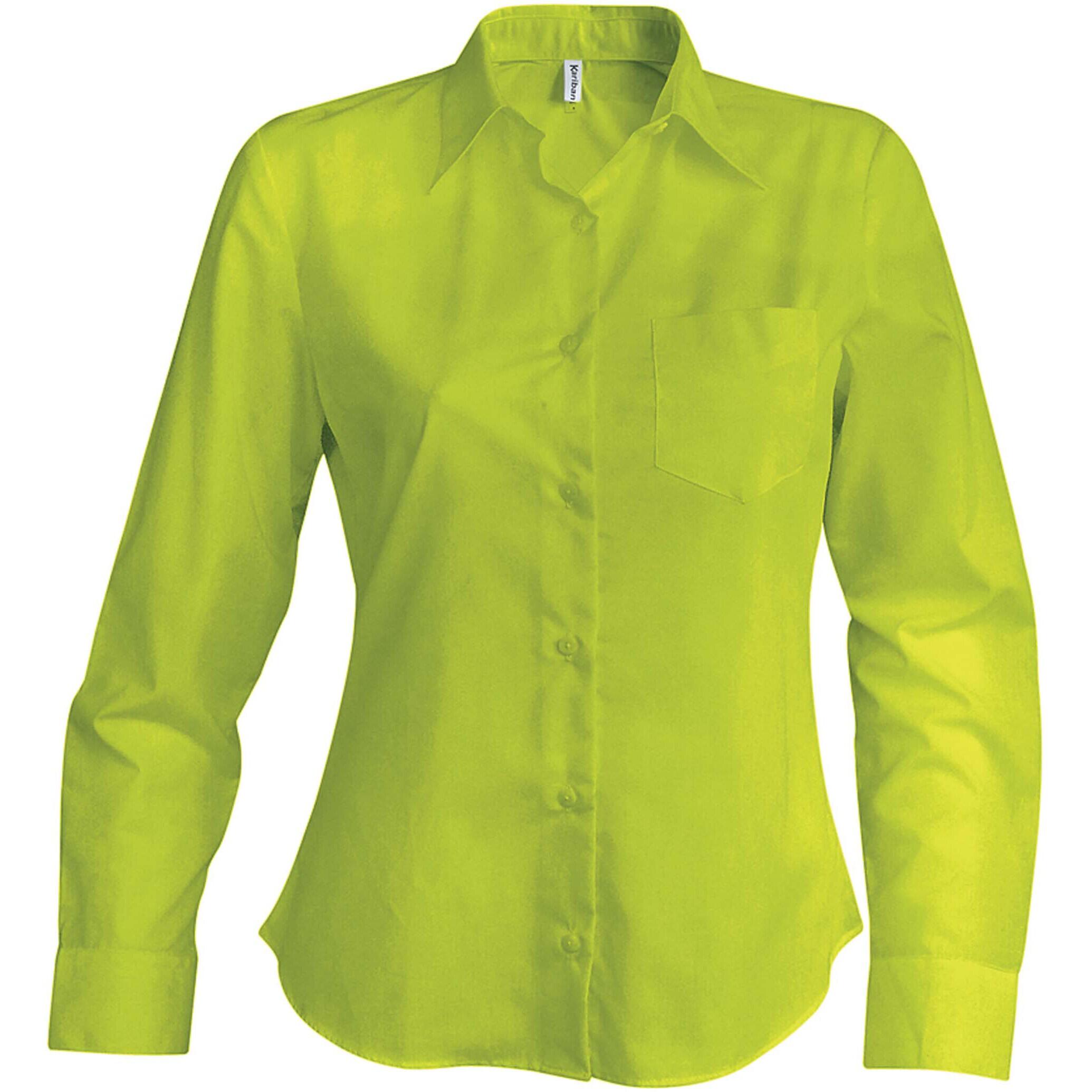 Kariban - Chemise Femme Manches Longues Jesica Kariban - Chemise Manches Longues - Jaune|vert - Decathlon