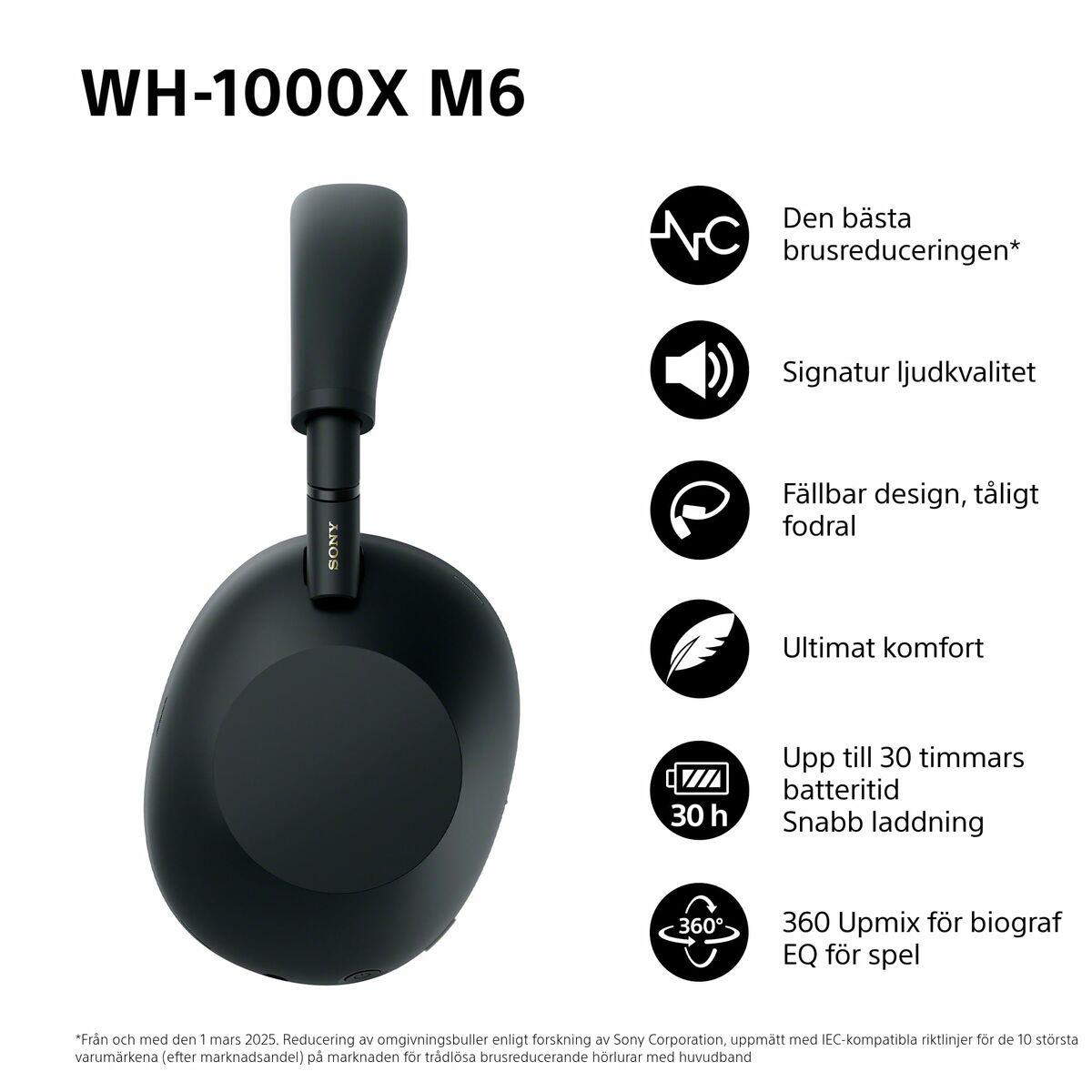 Auriculares Sony WH1000XM6B.CE7 Bluetooth 5/5