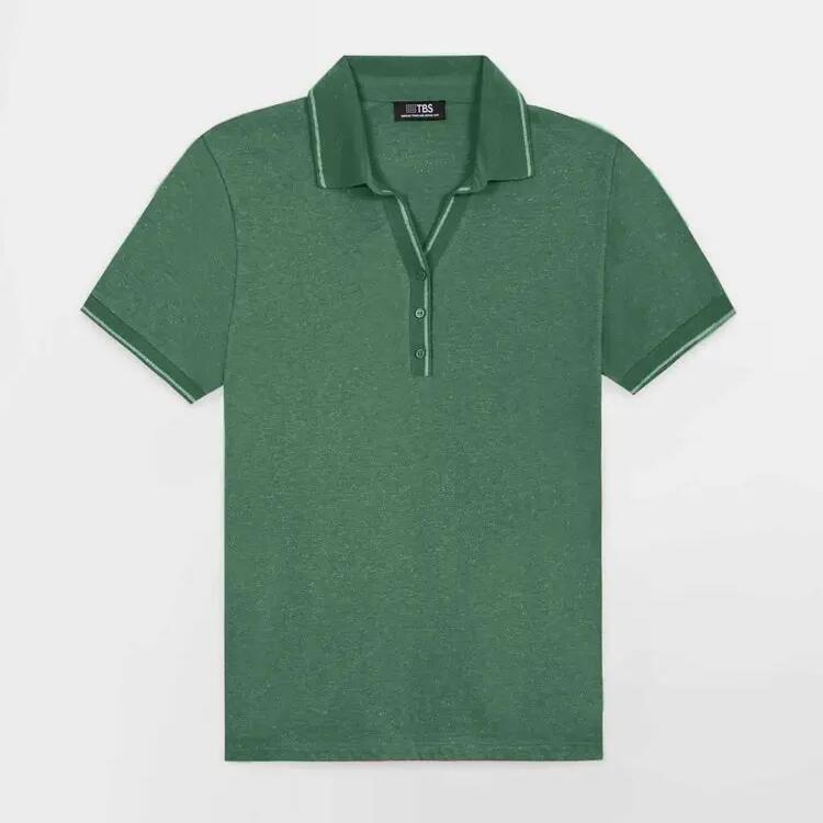 Women's Green Polo Shirt TBS Adinapol