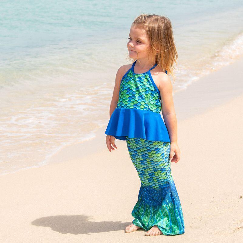 FINFUN JUPE DE SIRENE + BIKINI (SANS MONOPALME) AUSSIE GREEN TODDLER 5/5