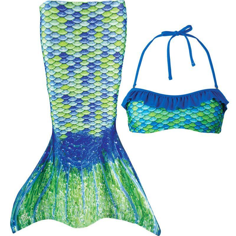 Finfun - Finfun Jupe De Sirene + Bikini (sans Monopalme) Aussie Green Toddler - Monopalme - No Size - Decathlon