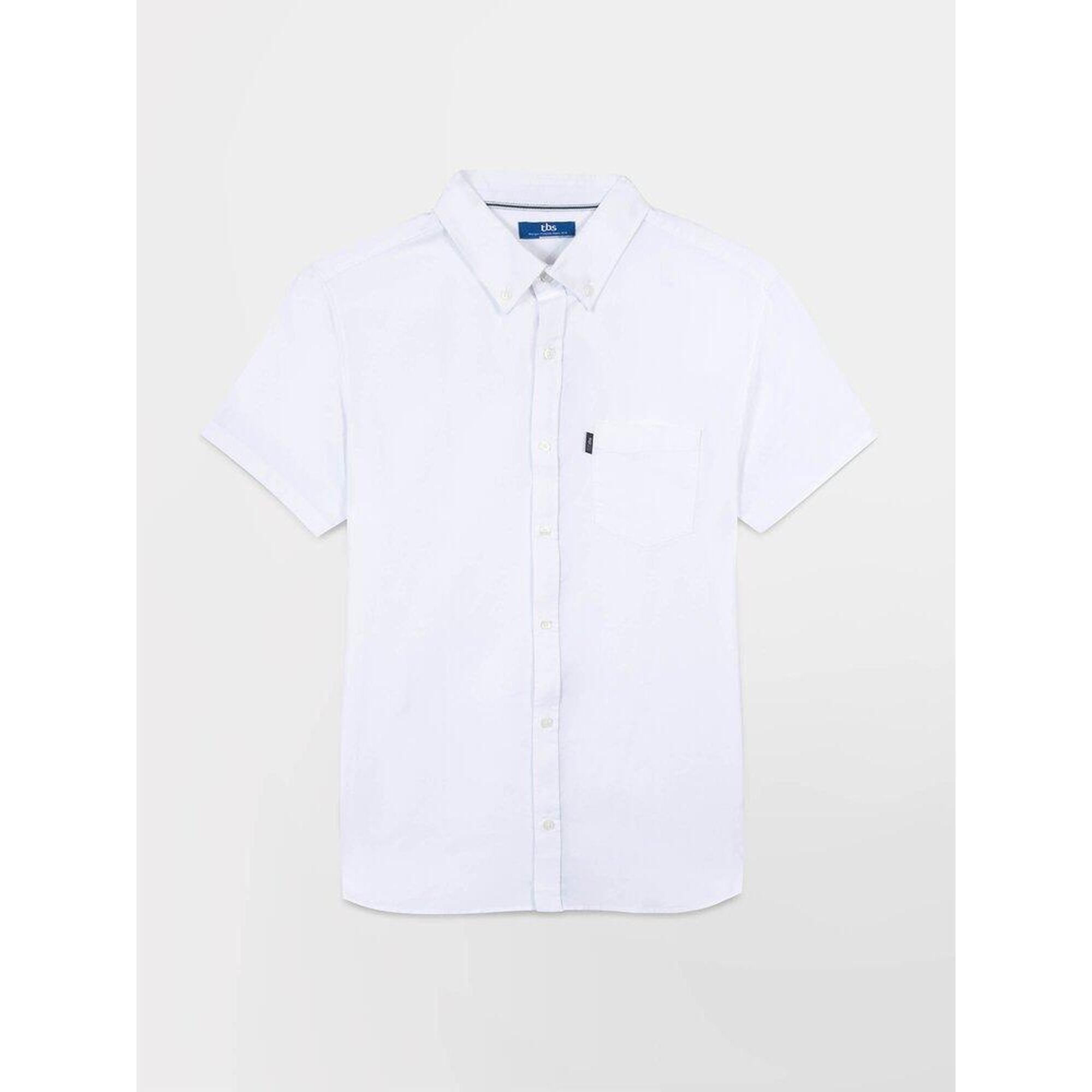 Tbs - Chemise Manches Courtes Homme - Brodycha Blanc/ecru - Chemise Manches Courtes - Blanc - Decathlon