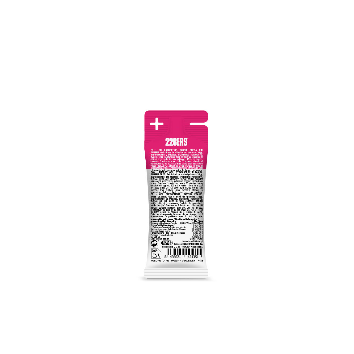 BOX - 8 HIGH FRUCTOSE GEL XS 44g 2/4