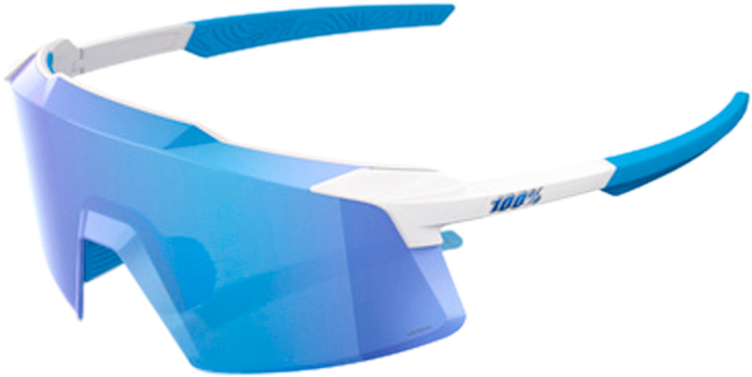 100% Glasses Aerocraft - Matte White - HiPER Blue Mirror Lens