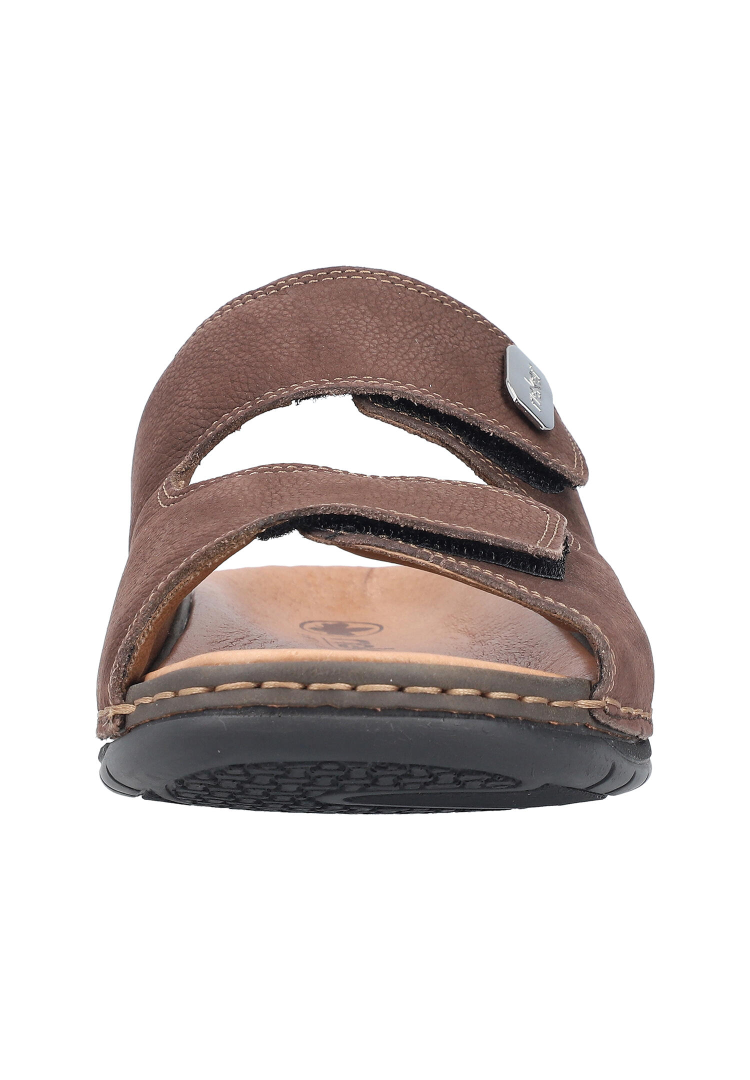Rieker Herren Pantolette Slipper Hausschuh Pantoffeln Leder weit 25590-25 braun 6/7