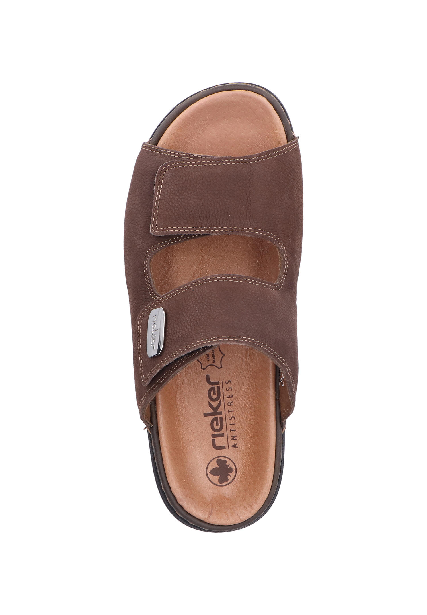 Rieker Herren Pantolette Slipper Hausschuh Pantoffeln Leder weit 25590-25 braun 7/7