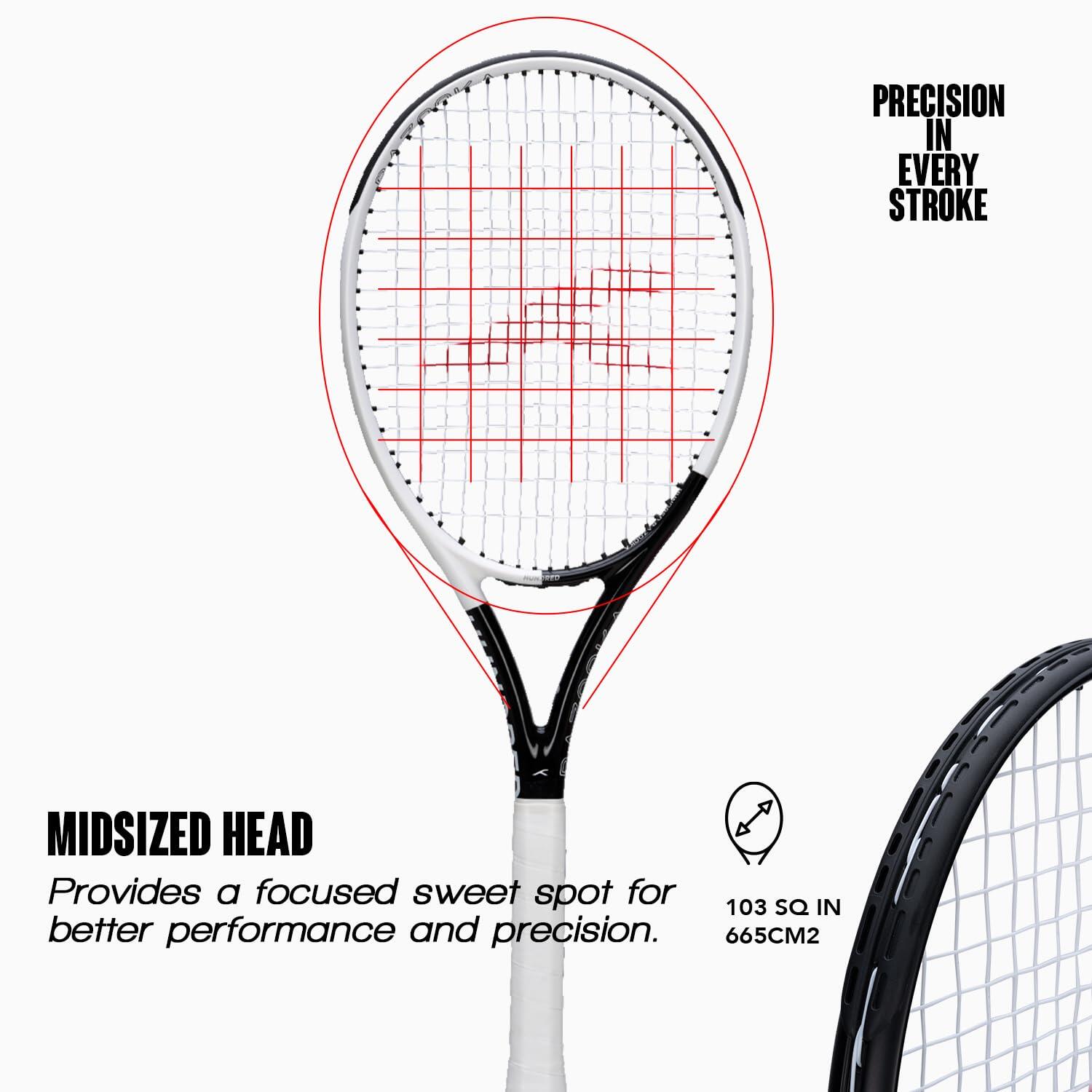Tennisracket Hundred Bazooka 270g|Housse|Grip 2|Weiß/Schwarz 6/7