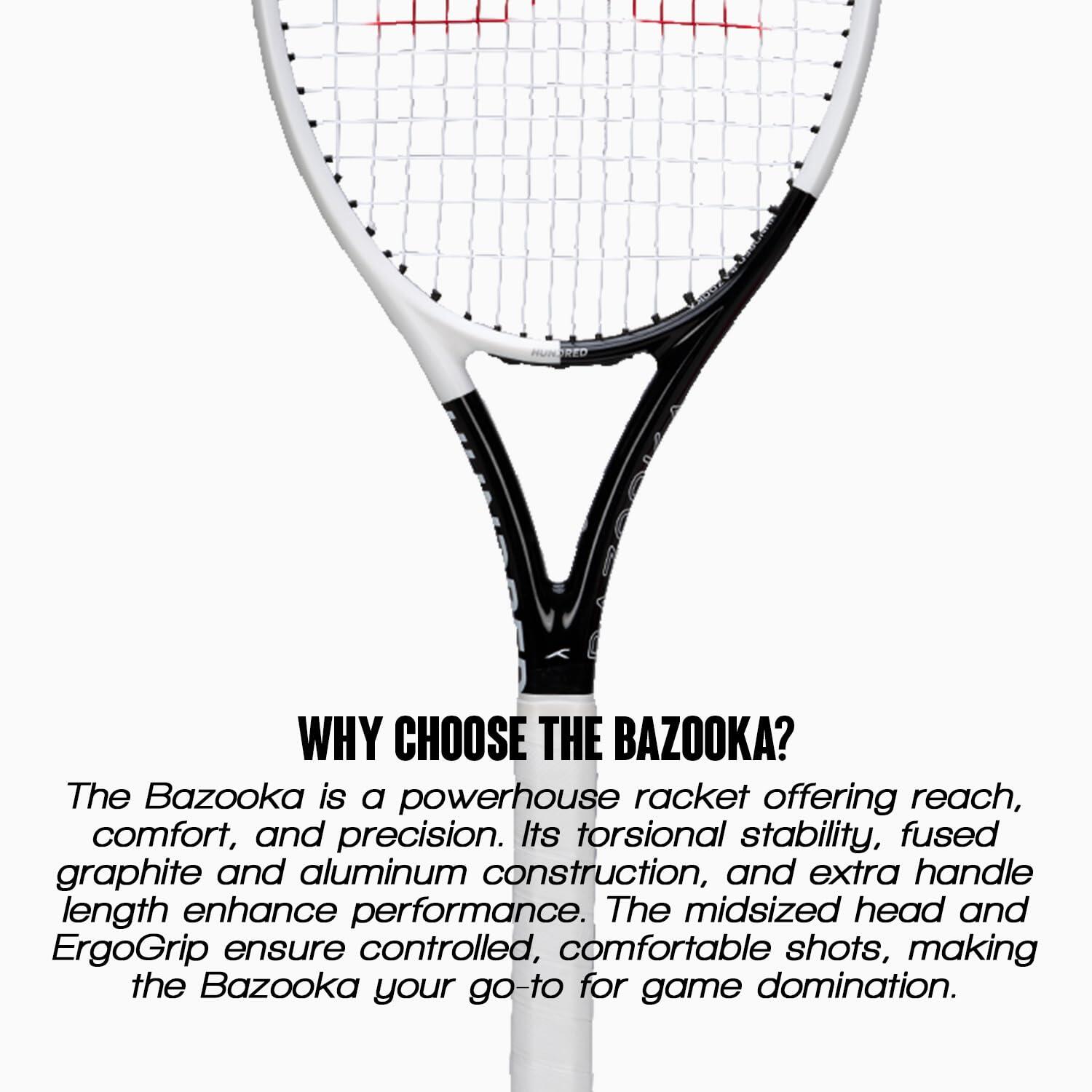 Tennisracket Hundred Bazooka 270g|Housse|Grip 2|Weiß/Schwarz 5/7