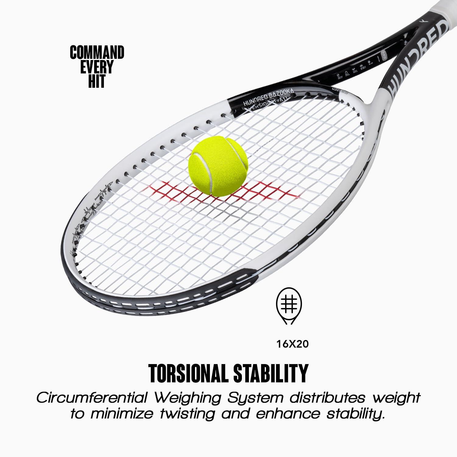 Tennisracket Hundred Bazooka 270g|Housse|Grip 2|Weiß/Schwarz 4/7