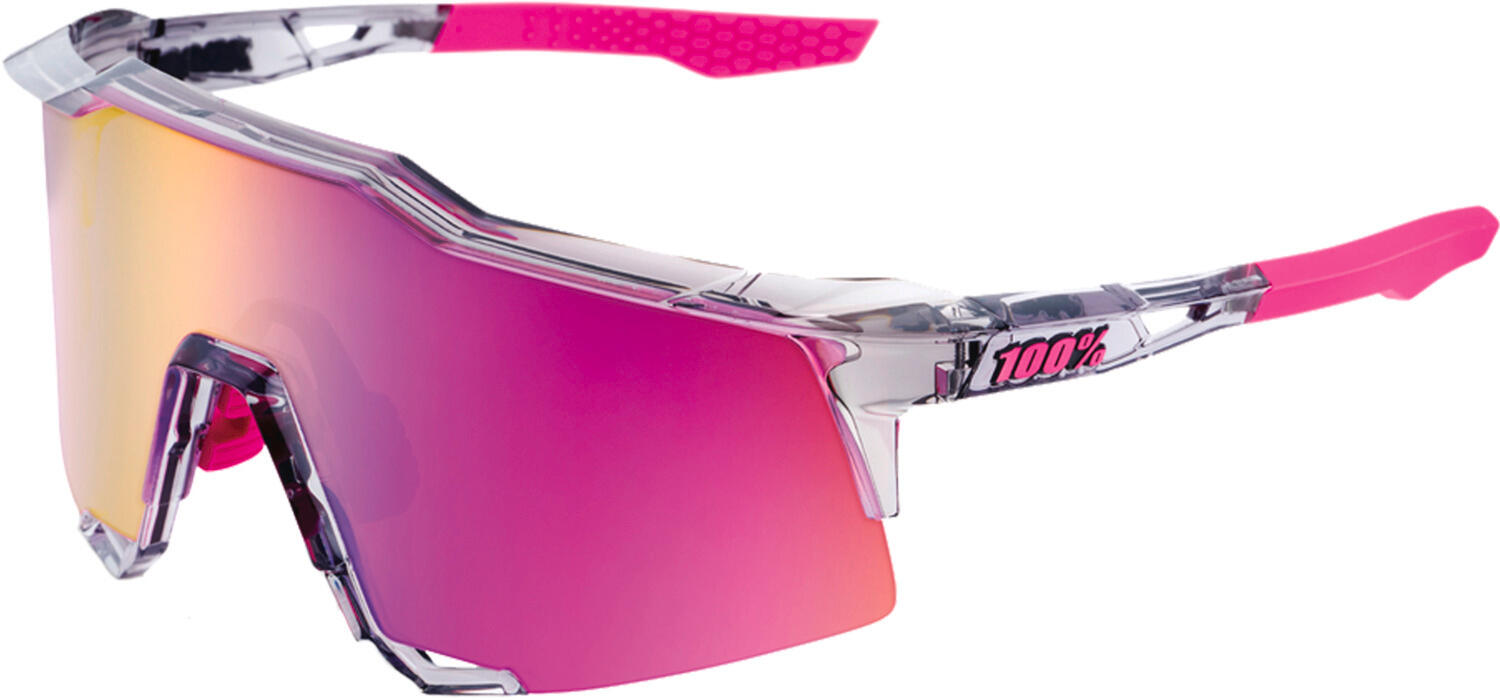 100% Occhiali Speedcraft Polished Translucent Grey -Purple Multilayer Mirror Lens