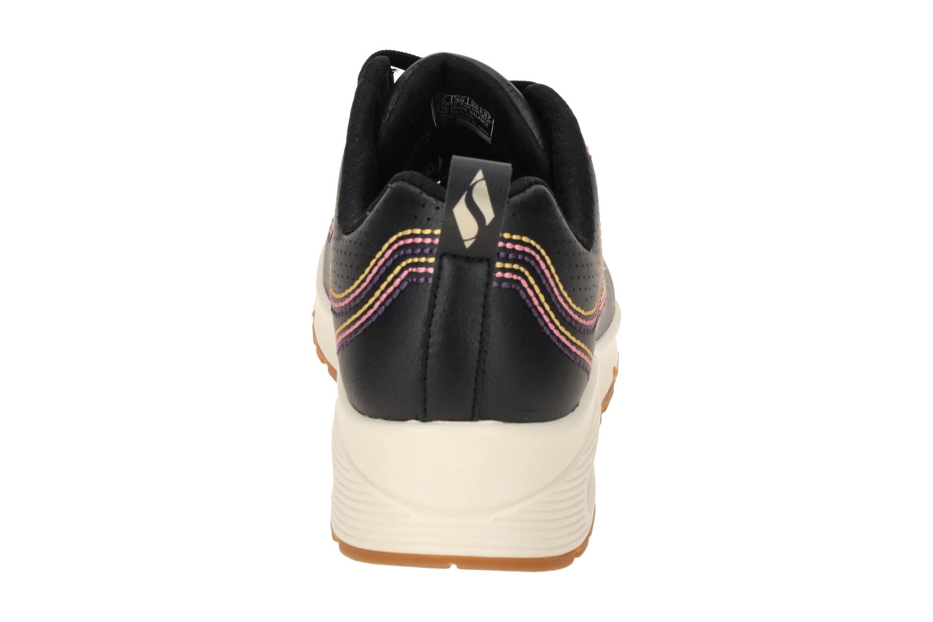 Skechers Uno Schuhe Sneakers schwarz bunte Nähte 177022 5/7