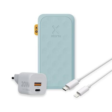 Xtorm 20W FS5 Powerbank 10,000mAh + 20W GaN2 Charger + USB-C Lightning, Blanc