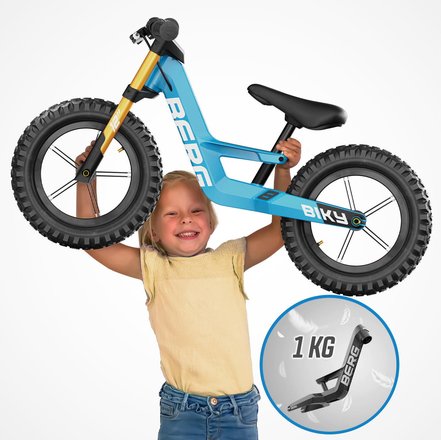 Draisienne Tout-Terrain Berg Biky Cross Bleu 3 - 5 ans 3/7
