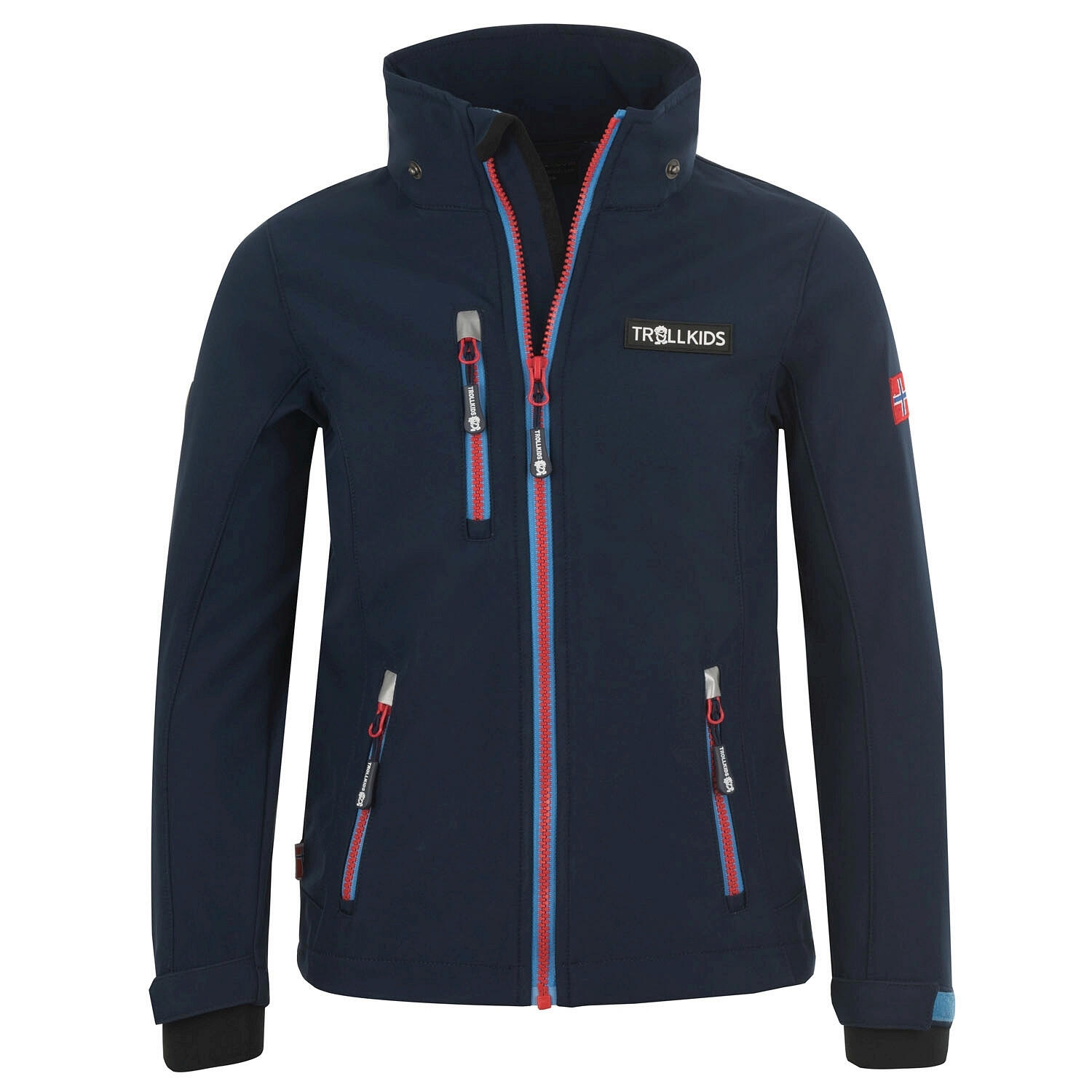 Veste pour enfants Preikestolen Imperméable Bleu marine / Bleu moyen / Rouge 3/5