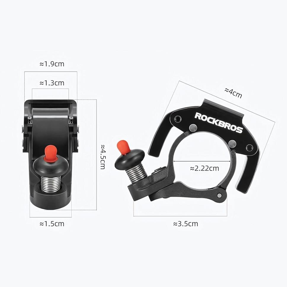 Dzwonek rowerowy Rockbros 100db czarny aluminiowy na kierownicę 22mm