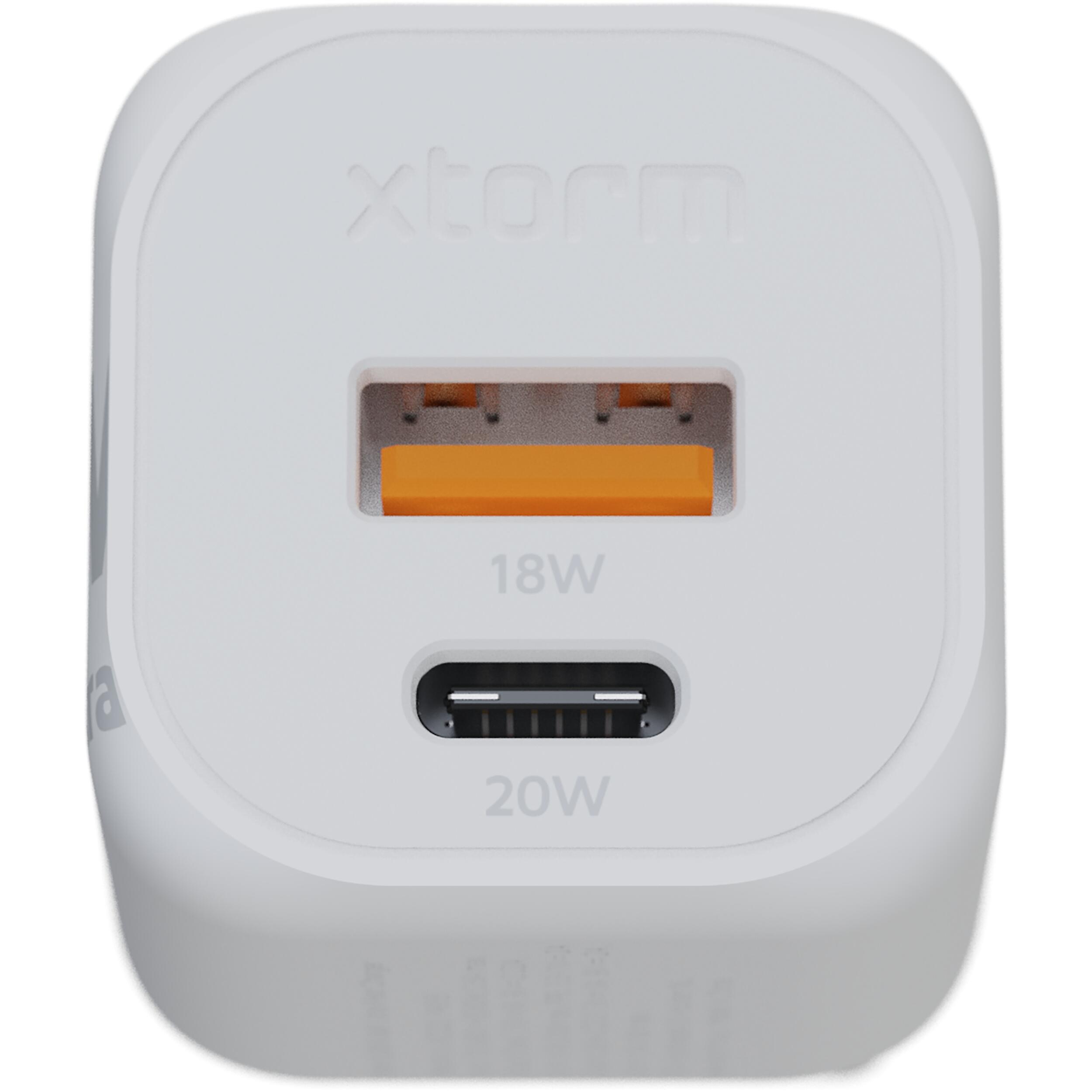 Xtorm 20W GAN2 Ultra Oplader - Snelladen met USB-C & USB-A - Wit 6/6