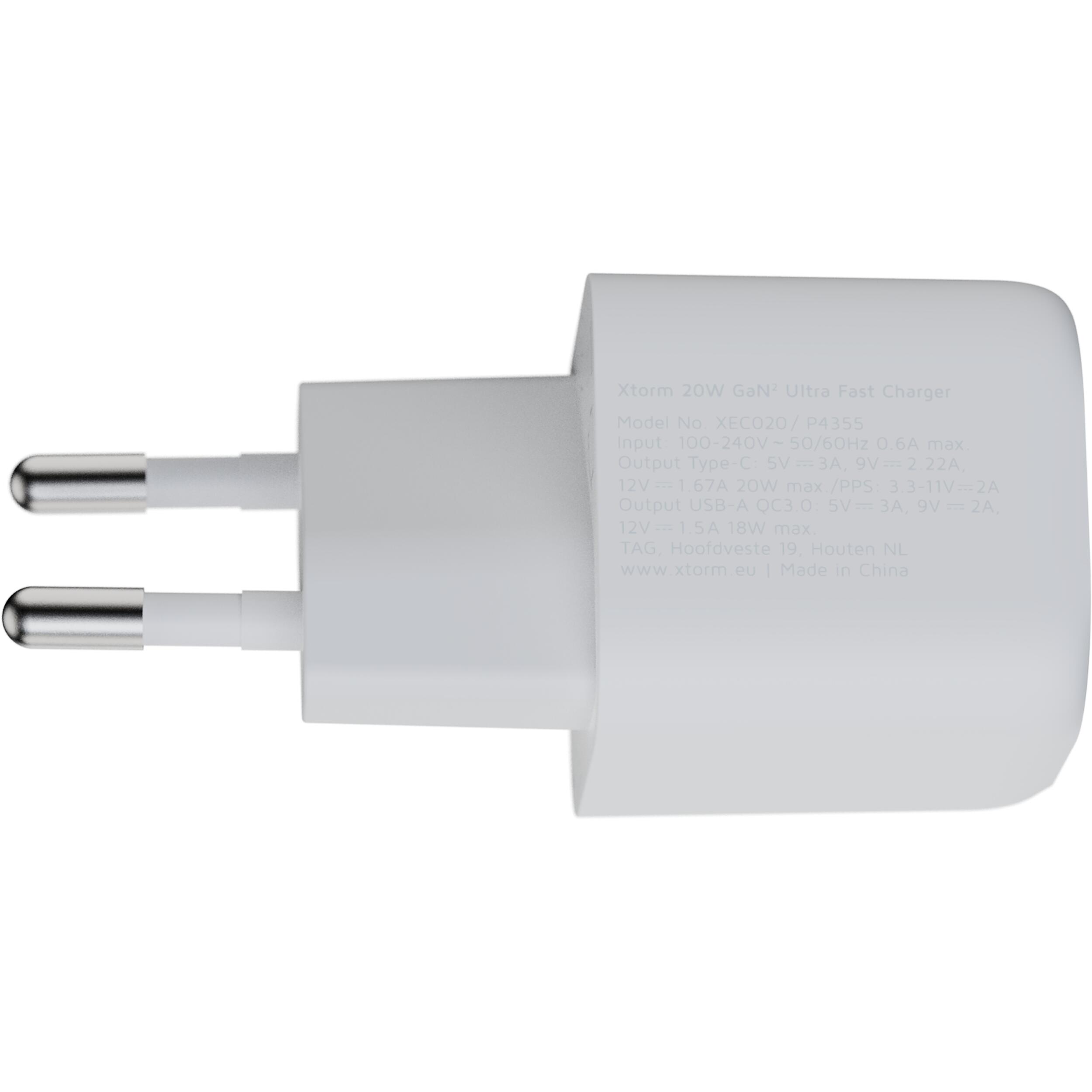 Xtorm 20W GaN2 Ultra Chargeur Mural - 1 x USB-C et 1 x USB-A 5/7