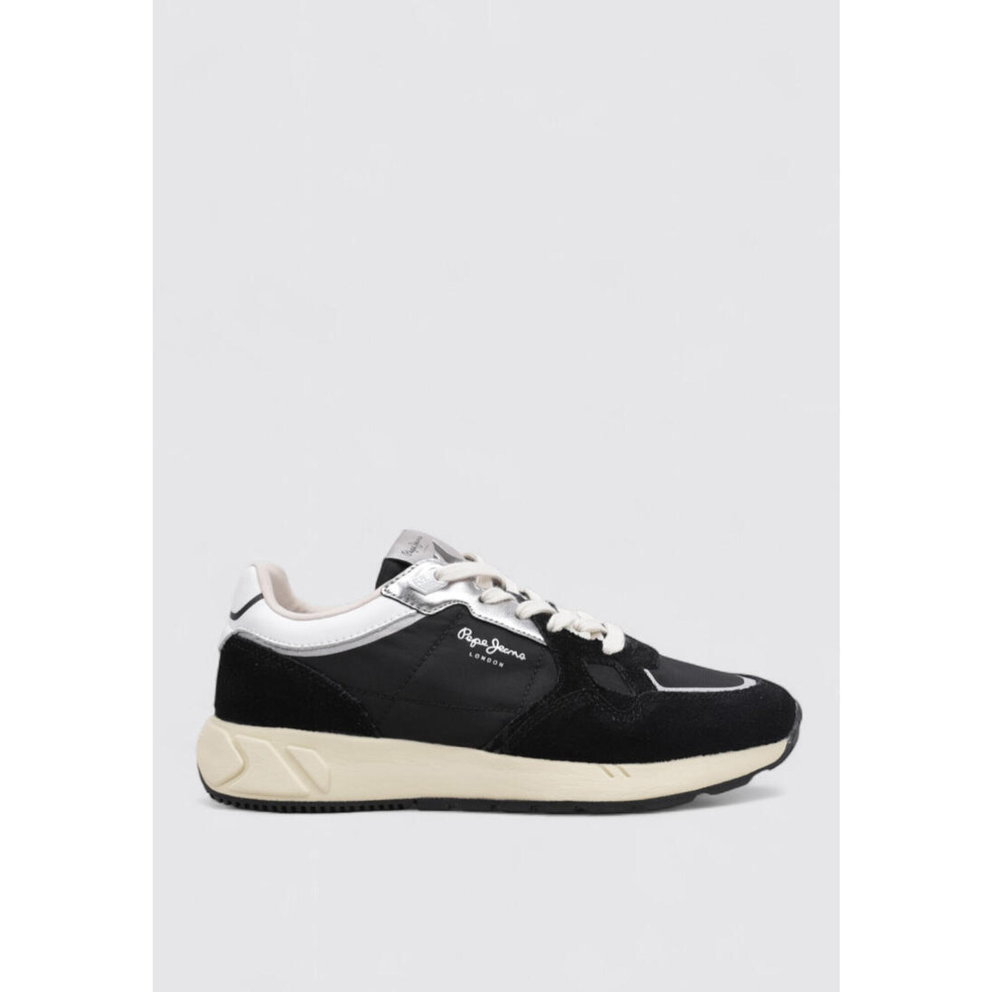 Pepe Jeans - Chaussure De Randonnée Baskets Femme Pepe Jeans Marlon Metal W Noi - Baskets - Blanc|noir - Decathlon
