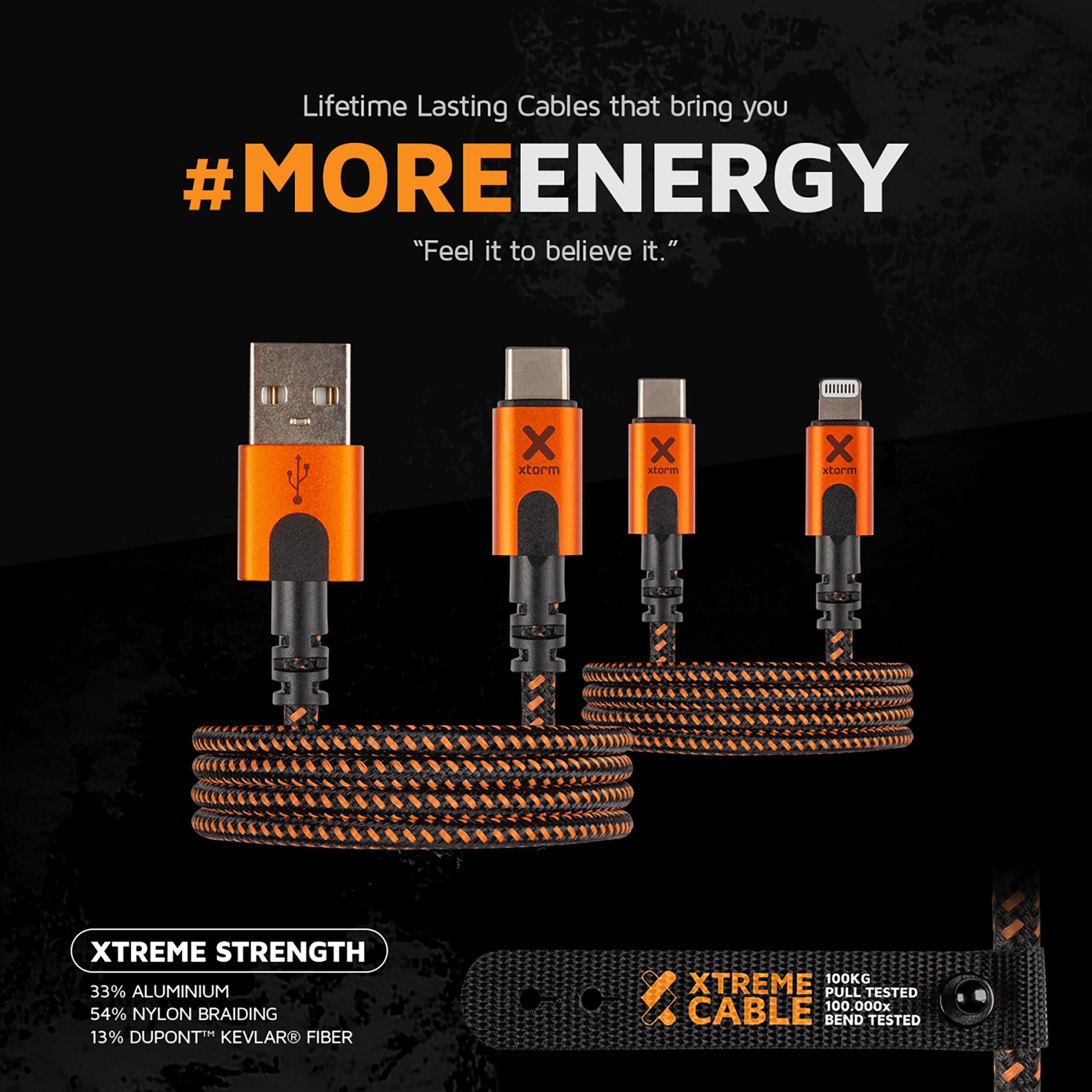 Xtorm Xtreme USB vers Lightning Cable - 1,5 Metre - USB Cable - Noir/Orange 6/6