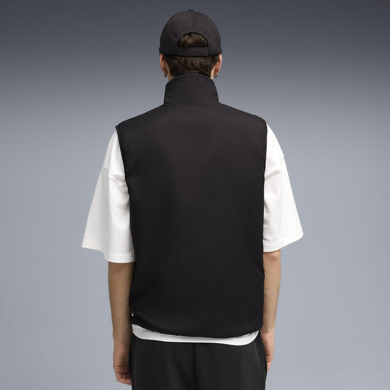Geacă alergare bărbați reversibilă fleece Hybrid Sherpa Wendbare Weste, negru
